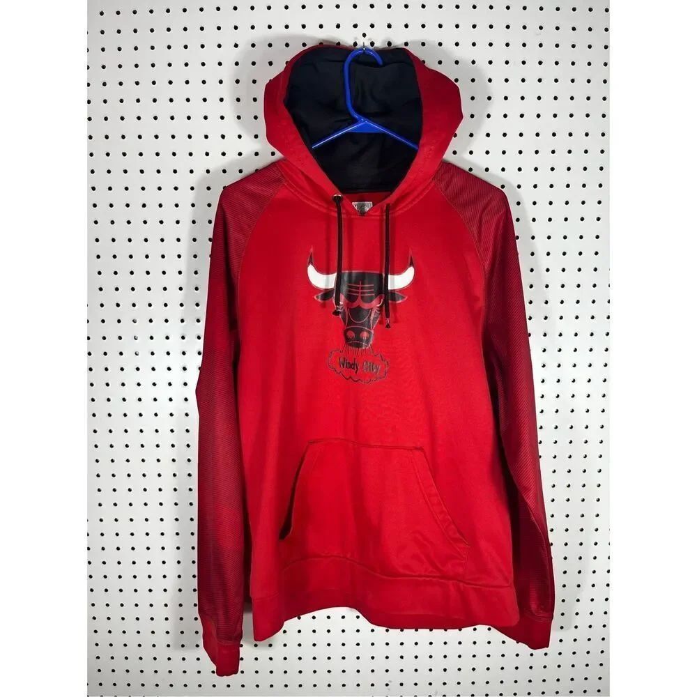 Majestic hardwood classic Chicago bulls pullover hoodie size L